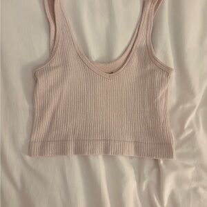 Urban Outfitters Light Pink Ribbed Tank Top
